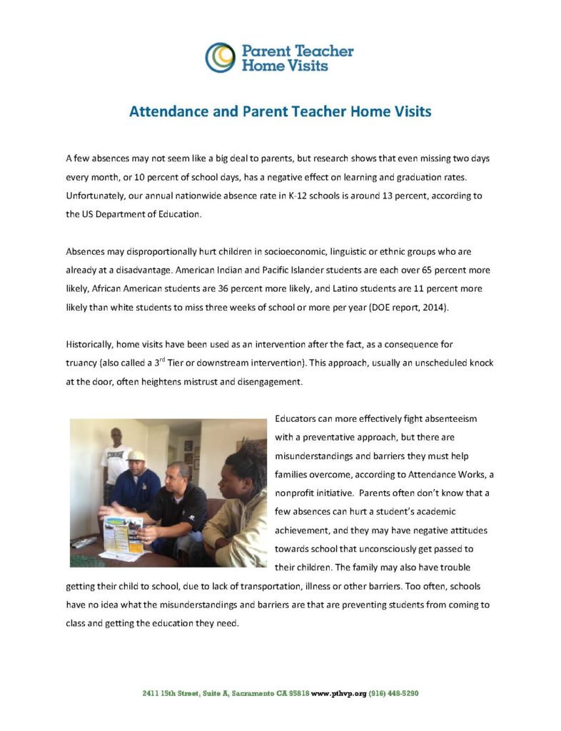 Attendance and Parent Teacher Home Visits