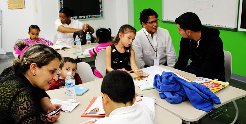 families in a classroom